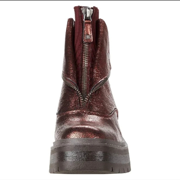 NWT Sam Edelman Linds Zip Genuine Leather Boots in Bordeaux (Metallic Red)Sz.6.5 - Picture 4 of 14